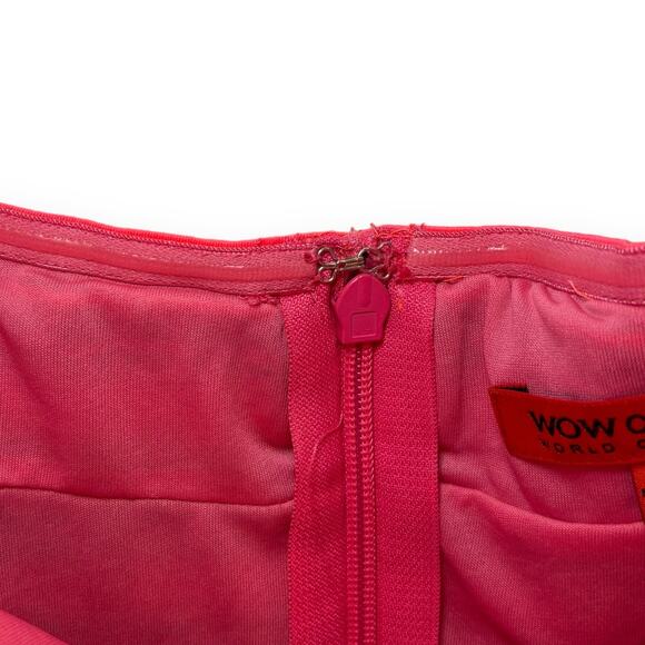 Wow Couture Strapless Party Dress Size Small Cocktail Homecoming Prom Hot Pink - Picture 3 of 8